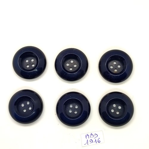 6 boutons en bleu foncé - 27mm - abd1916