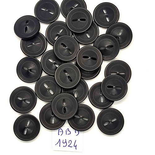 27 boutons en résine noir - 15mm - abd1924