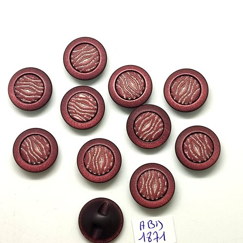 11 boutons en résine marron - 18mm - abd1871