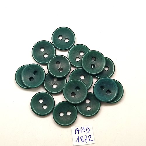 16 boutons en résine vert - 17mm - abd1872