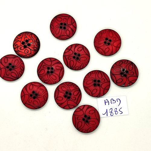 11 boutons en résine marron - 17mm - abd1885