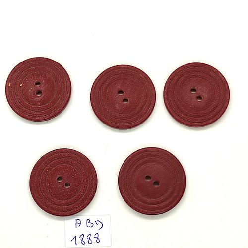 5 boutons en résine marron - 27mm - abd1888