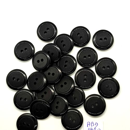 24 boutons en résine noir - 18mm - abd1980