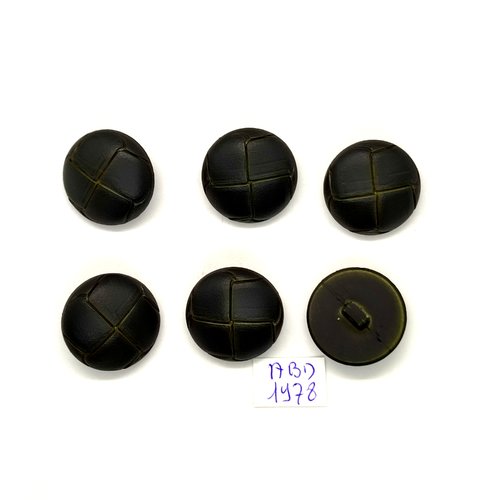 6 boutons en résine vert foncé - 23mm - abd1978