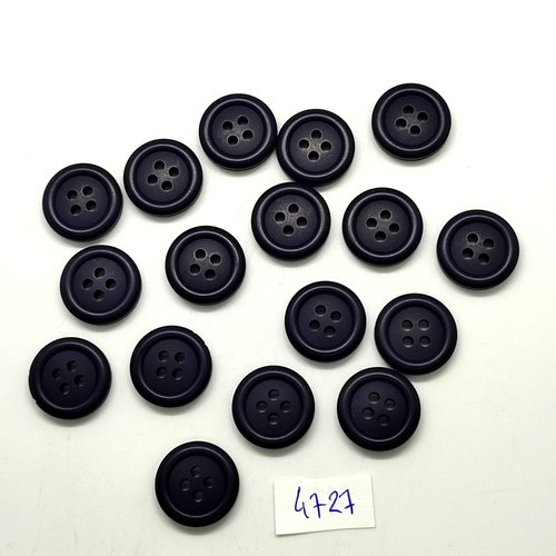 10 boutons en résine noir - 18mm - tr4727