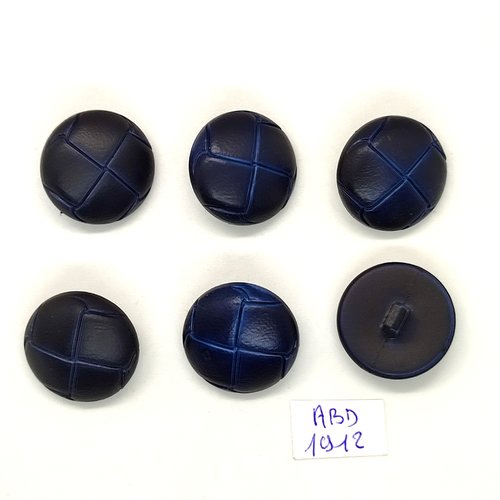 6 boutons en résine bleu foncé - 23mm - abd1912