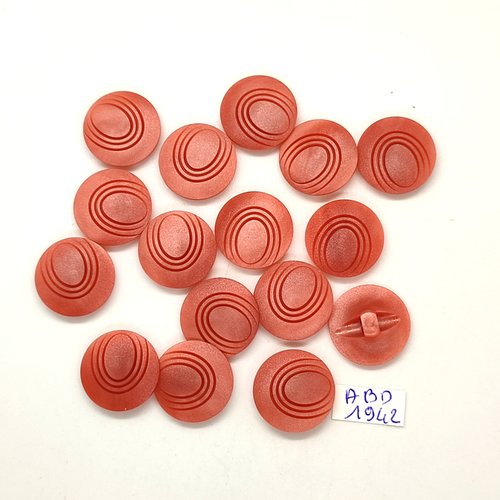 16 boutons en résine rose - 18mm - abd1942