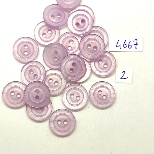 21 boutons en résine lilas clair - 15mm - tr4667