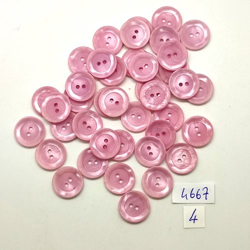40 boutons en résine lilas / rose - 15mm - tr4667