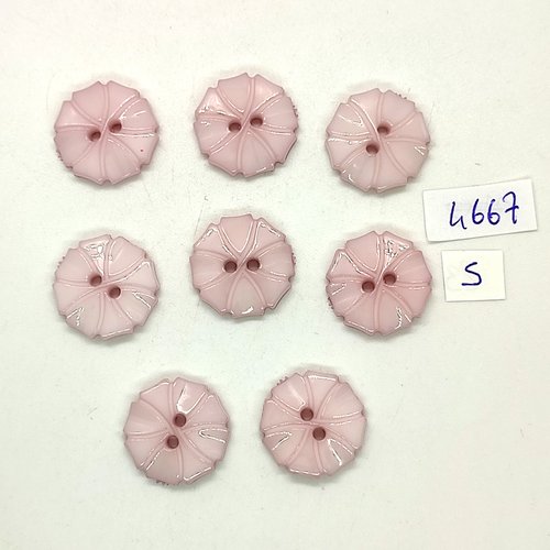 8 boutons en résine rose clair - 18mm - tr4667