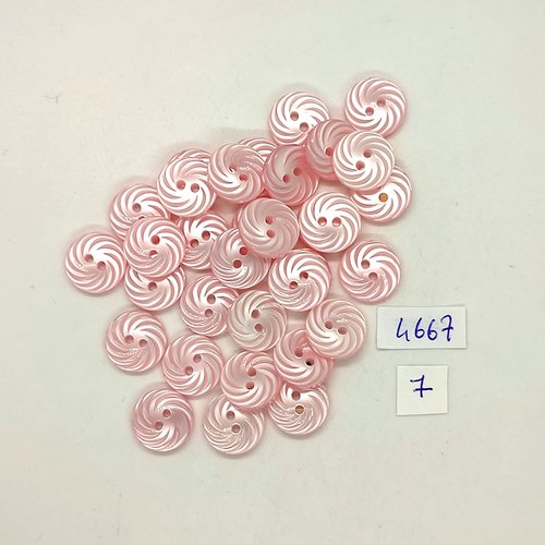 33 boutons en résine rose - 14mm - tr4667