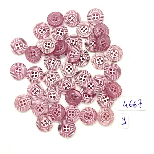 43 boutons en résine lilas - 12mm - tr4667