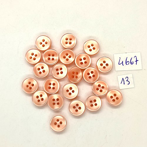 22 boutons en résine rose / orangé - 10mm - tr4667