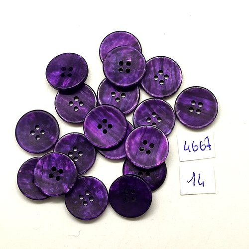 18 boutons en résine violet - 18mm - tr4667