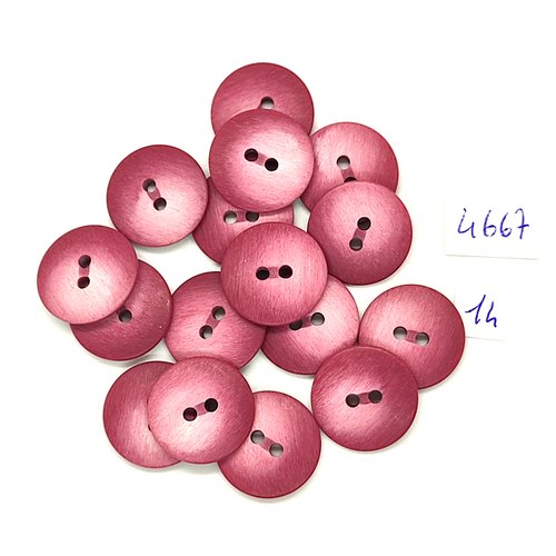 16 boutons en résine rose / violet - 18mm - tr4667