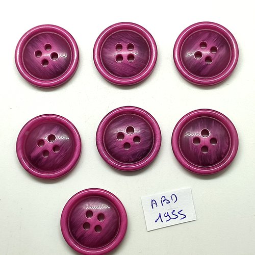 7 boutons en résine violet clair - 28mm - abd1955