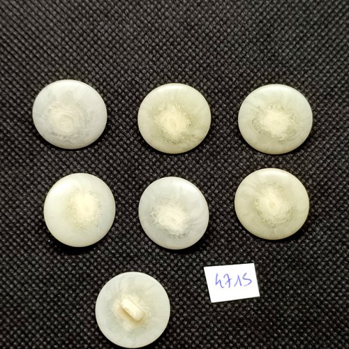 7 boutons en résine blanc cassé / beige - 20mm - tr4715