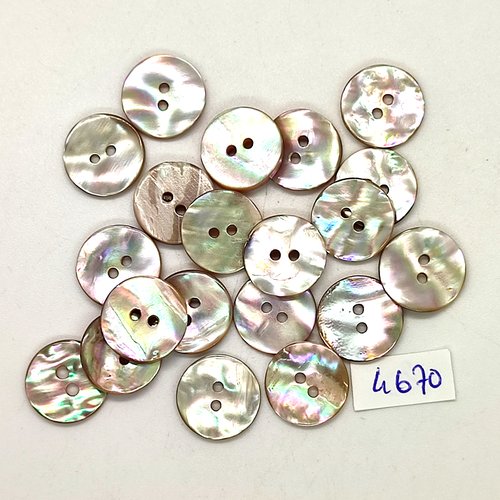 20 boutons en nacre gris - 14mm - tr4670