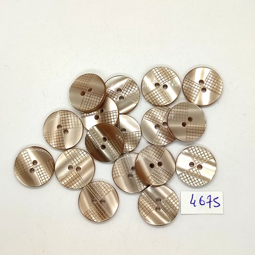 17 boutons en résine beige - 18mm - tr4675