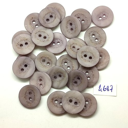 26 boutons en résine lilas - 18mm - tr4787