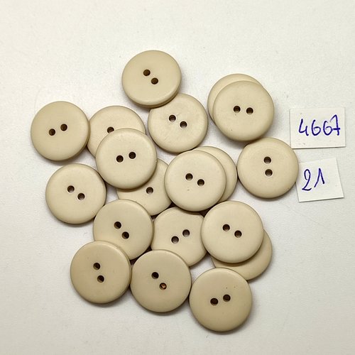 19 boutons en résine beige - 16mm - tr4667