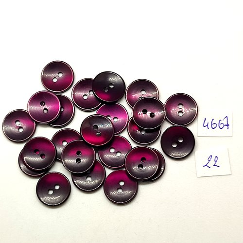 23 boutons en résine violet très foncé - 14mm - tr4667