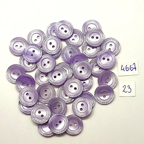 40 boutons en résine lilas - 14mm - tr4667