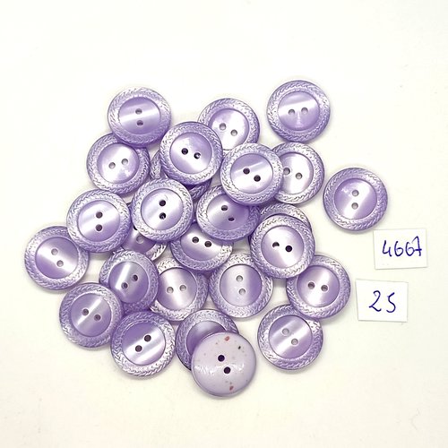 26 boutons en résine lilas - 18mm - tr4667