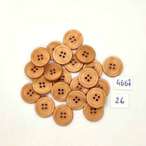 21 boutons en résine marron - 15mm - tr4667