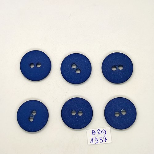 6 boutons en résine bleu - 23mm - abd1937