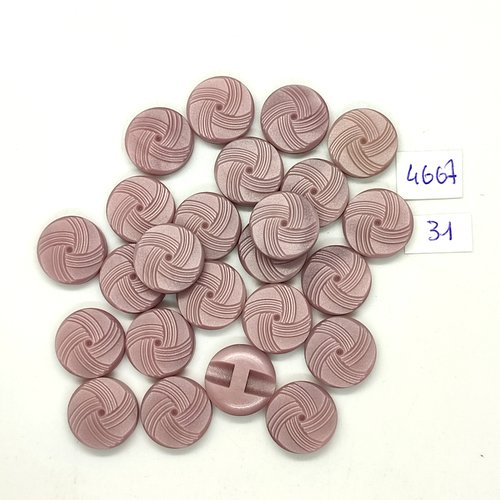 24 boutons en résine lilas - 15mm - tr4667