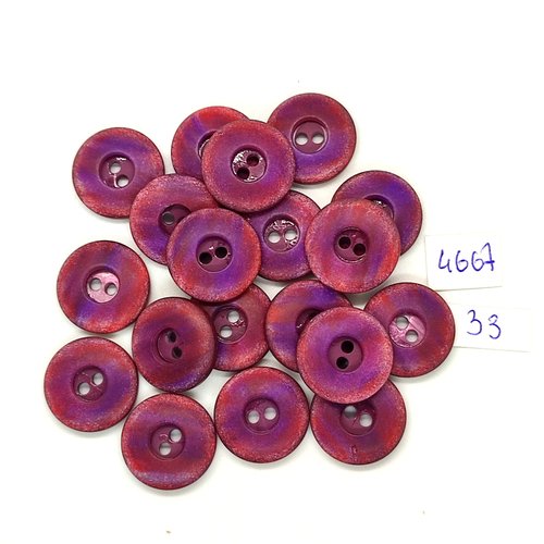 19 boutons en résine violet clair - 18mm - tr4667