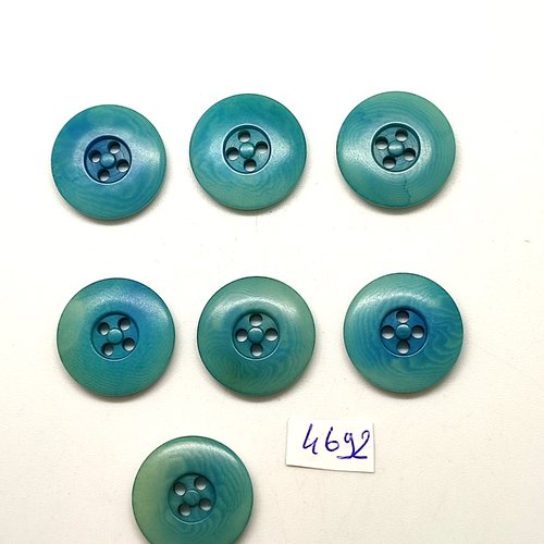 7 boutons en résine vert / bleu - 20mm - tr4692