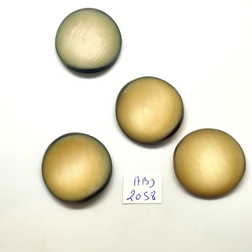 4 boutons en résine ton vert / jaune - 31mm - abd2058