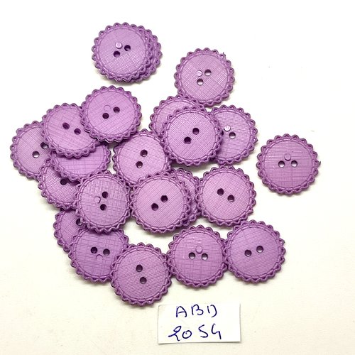 22 boutons en résine lilas foncé - 15mm - abd2054