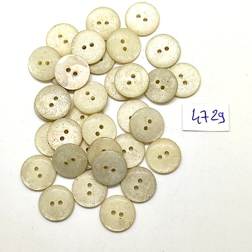 30 boutons en résine beige - 14mm - tr4729