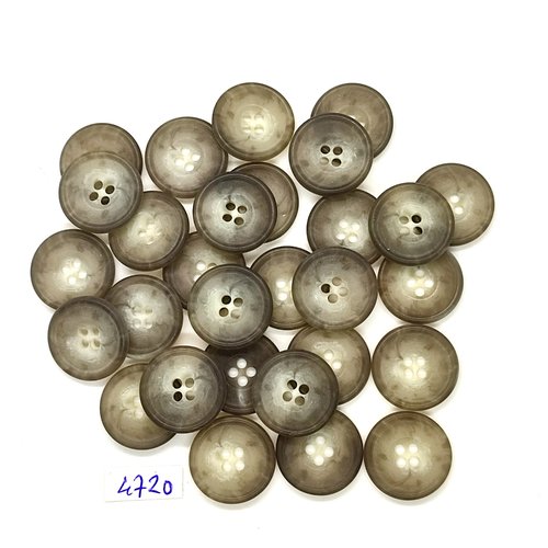 28 boutons en résine gris - 18mm - tr4720