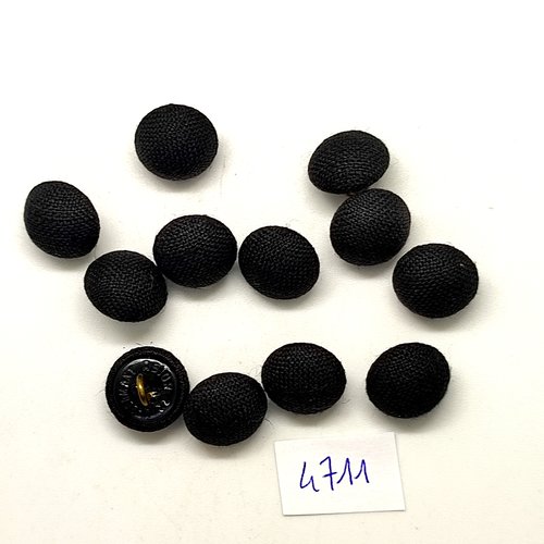 12 boutons en passementerie et métal noir - 13mm - tr4711
