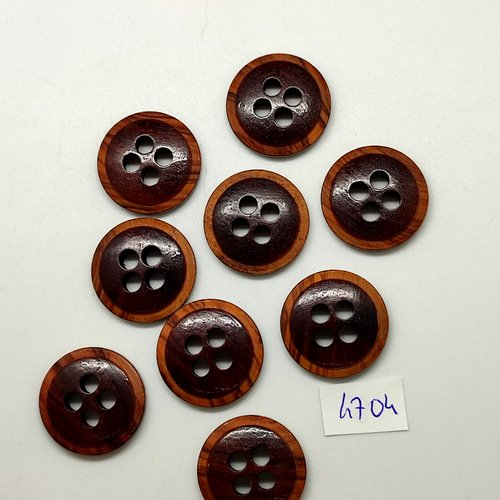 9 boutons en résine marron - 23mm - tr4704