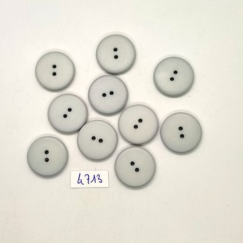 10 boutons en résine bleu clair / gris - 20mm - tr4713