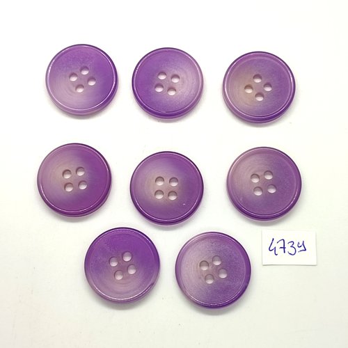 8 boutons en résine lilas - 25mm - tr4739