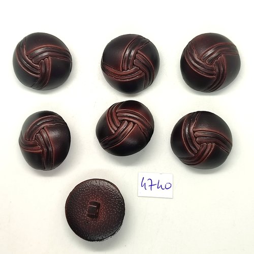 7 boutons en résine marron - 25mm - tr4740