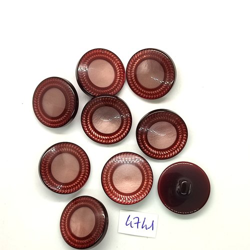 9 boutons en résine marron - 22/23mm - tr4741
