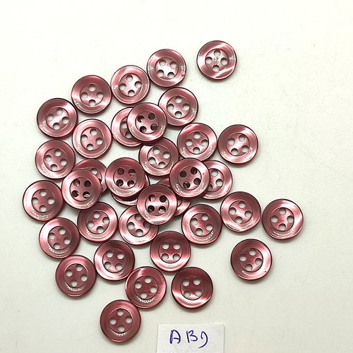 35 boutons en résine bordeaux / violet - 10mm - abd2014