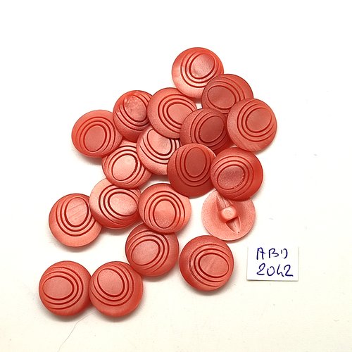 19 boutons en résine rose - 15mm - abd2042