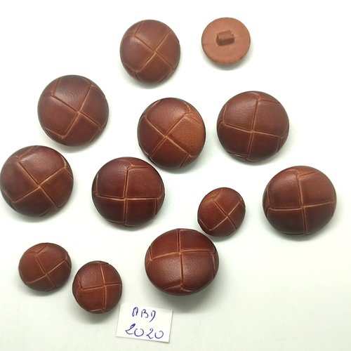 12 boutons en résine marron - 25mm - 23mm et 18mm - abd2020