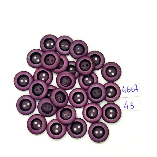 29 boutons en résine violet - 14mm - tr4667
