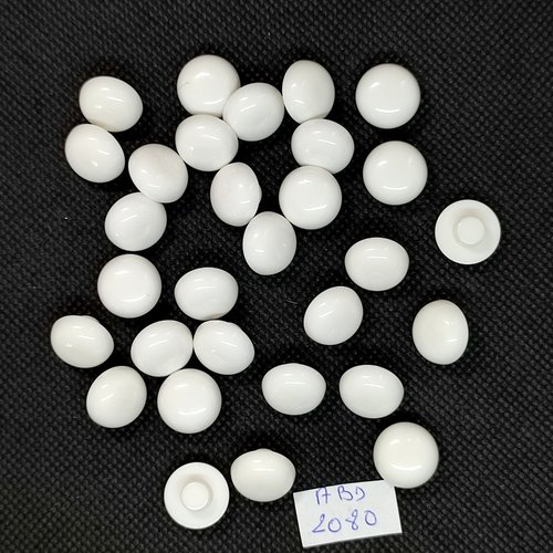 30 boutons en résine blanc - 13mm - abd2080