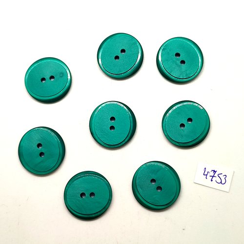8 boutons en résine vert - 21/22mm - tr4753