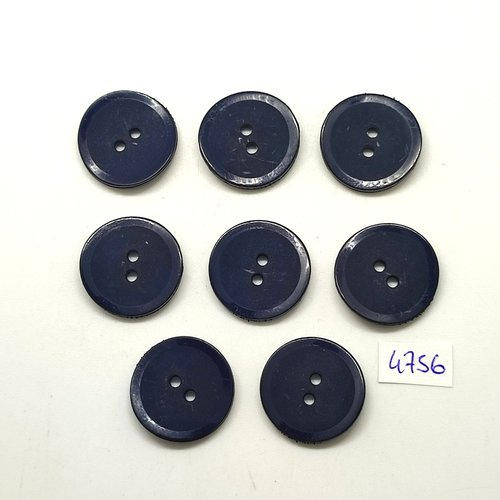 8 boutons en résine bleu foncé - 23mm - tr4756